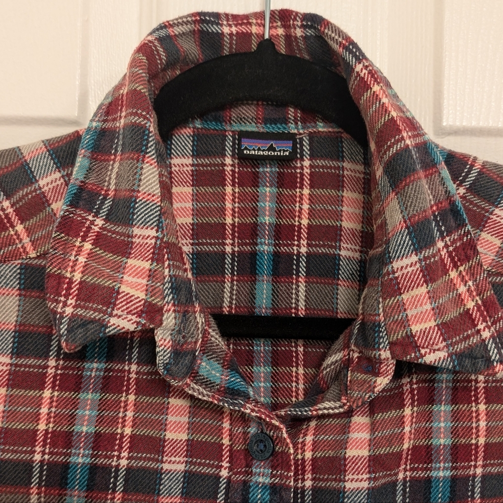 Patagonia Women's Sz S Plaid Button-Up Top Casual 3/4 Sleeve